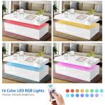 LED Coffee Table with Storage and RGB Lights