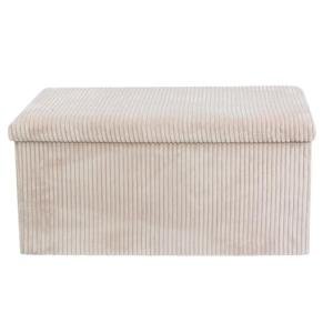Large Beige Folding Ottoman Storage Box