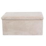 Large Beige Folding Ottoman Storage Box