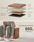 Brown Folding Storage Ottoman Bench with Lid