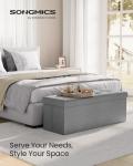 Light Grey Storage Ottoman Bench – Easy Assembly