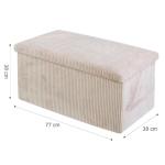 Large Beige Folding Ottoman Storage Box