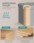 Light Grey Storage Ottoman Bench – Easy Assembly