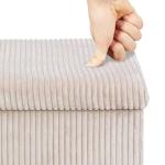 Large Beige Folding Ottoman Storage Box