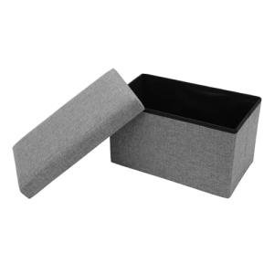 Light Gray Velvet Storage Ottoman Bench with Lid
