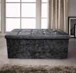 Padded Foldable Storage Ottoman Bench in Charcoal