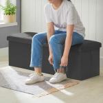 Dark Grey Velvet Ottoman Storage Box and Stool