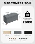 Grey Folding Ottoman Footstool with Storage Tray