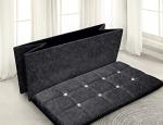 Padded Foldable Storage Ottoman Bench in Charcoal