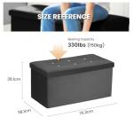 Dark Grey Velvet Ottoman Storage Box and Stool