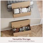 Vida Designs Pine Storage Ottoman with Lift-Up Lid