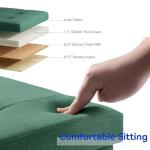 Dark Green Ottoman Storage Box with Wooden Legs