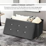 Dark Grey Velvet Ottoman Storage Box and Stool