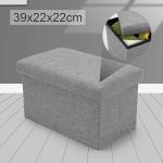 Light Gray Velvet Storage Ottoman Bench with Lid