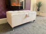 Plush Velvet Ottoman Storage Box for Bedroom