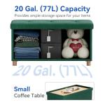 Dark Green Ottoman Storage Box with Wooden Legs