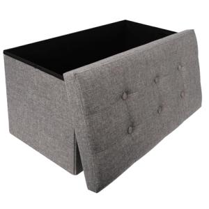 Dripex Large Folding Grey Storage Ottoman Chest
