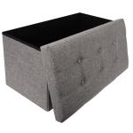 Dripex Large Folding Grey Storage Ottoman Chest