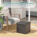 Dark Grey Foldable Storage Ottoman and Toy Chest