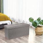 Dripex Large Folding Grey Storage Ottoman Chest