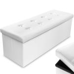 Foldable Faux Leather Storage Ottoman, 120L Capacity