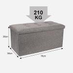 Dripex Large Folding Grey Storage Ottoman Chest