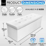 Foldable Faux Leather Storage Ottoman, 120L Capacity