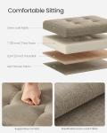 SONGMICS Foldable Storage Ottoman Foot Rest, Camel Brown