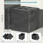 Dark Grey Foldable Storage Ottoman and Toy Chest