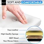 Foldable Faux Leather Storage Ottoman, 120L Capacity