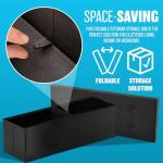 Large Black Faux Leather Storage Ottoman Stool