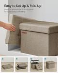 SONGMICS Foldable Storage Ottoman Foot Rest, Camel Brown