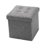 Grey Padded Ottoman Storage Bench for Kids Toys