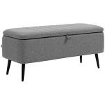 Grey Storage Ottoman with Flip Top for Living Spaces