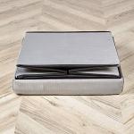 Grey Velvet Folding Ottoman with Storage Box