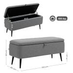 Grey Storage Ottoman with Flip Top for Living Spaces