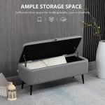 Grey Storage Ottoman with Flip Top for Living Spaces
