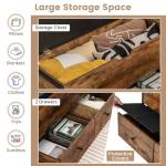 Stylish Storage Ottoman with Padded Seat and Drawers
