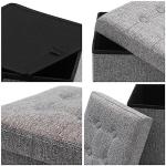 Grey Padded Ottoman Storage Bench for Kids Toys