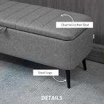Grey Storage Ottoman with Flip Top for Living Spaces