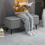 Grey Storage Ottoman with Flip Top for Living Spaces