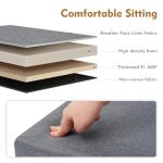 Grey Ottoman Storage Box with Lid and Foldable Design