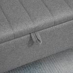Grey Storage Ottoman with Flip Top for Living Spaces