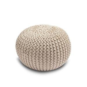 Handmade Knitted Pouffe Footstool for Living Room