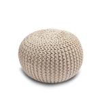 Handmade Knitted Pouffe Footstool for Living Room