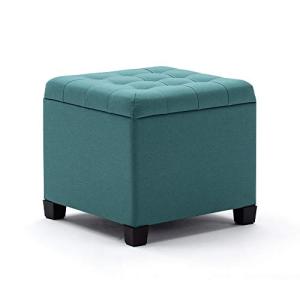 Light Green Storage Ottoman Footstool for Living Room
