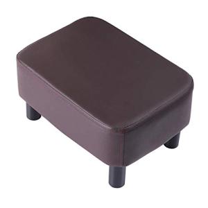 Modern Rectangle Ottoman Footstool with Wooden Legs
