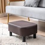 Modern Rectangle Ottoman Footstool with Wooden Legs