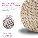 Handmade Knitted Pouffe Footstool for Living Room
