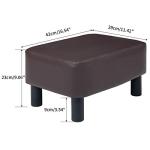 Modern Rectangle Ottoman Footstool with Wooden Legs